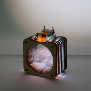 島內島外-渡船頭線條插畫小夜燈