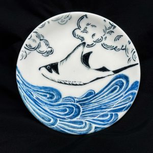 飛天魔鬼魚陶瓷盤子